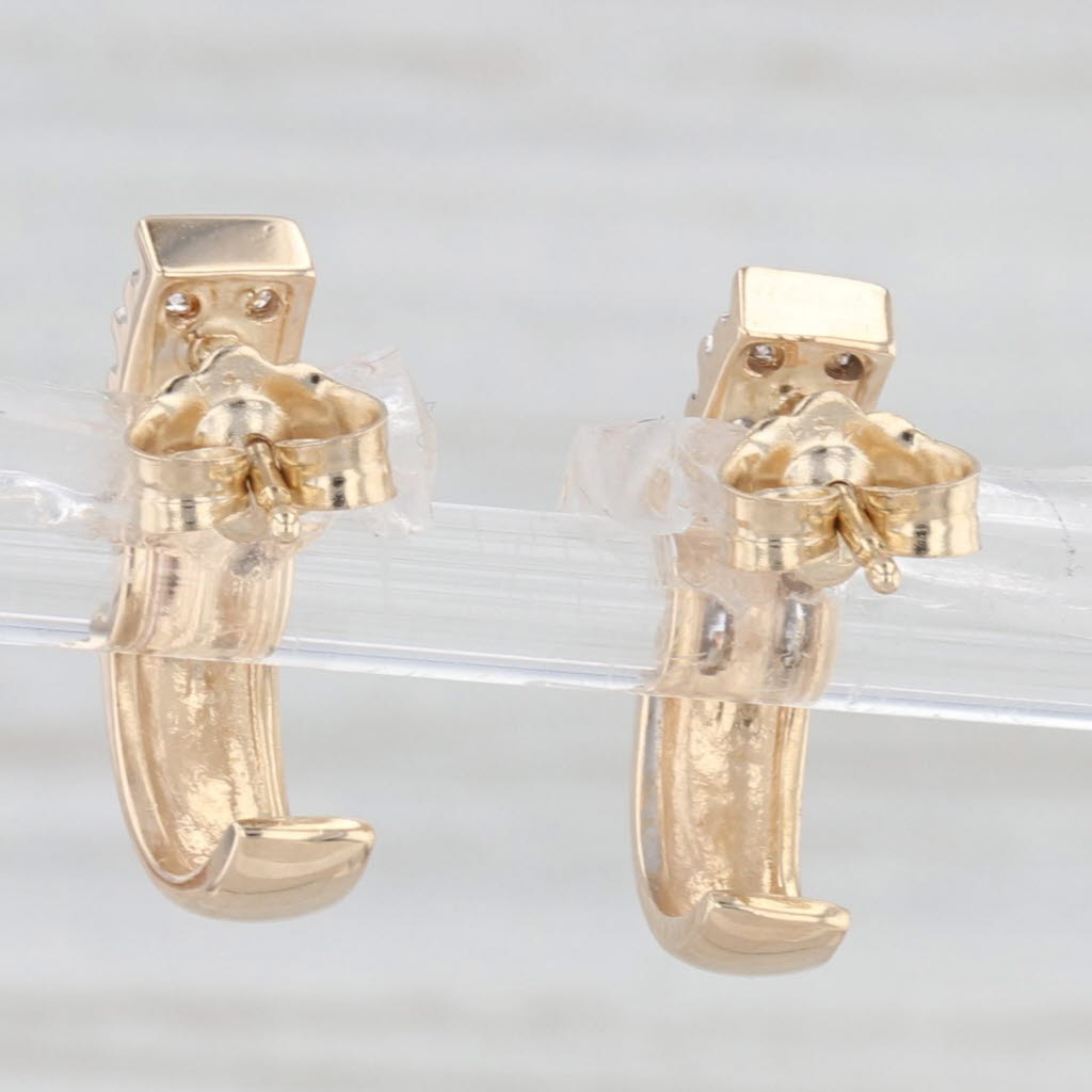 Light Gray 0.23ctw Diamond J-Hook Earrings 14k Yellow Gold Drops
