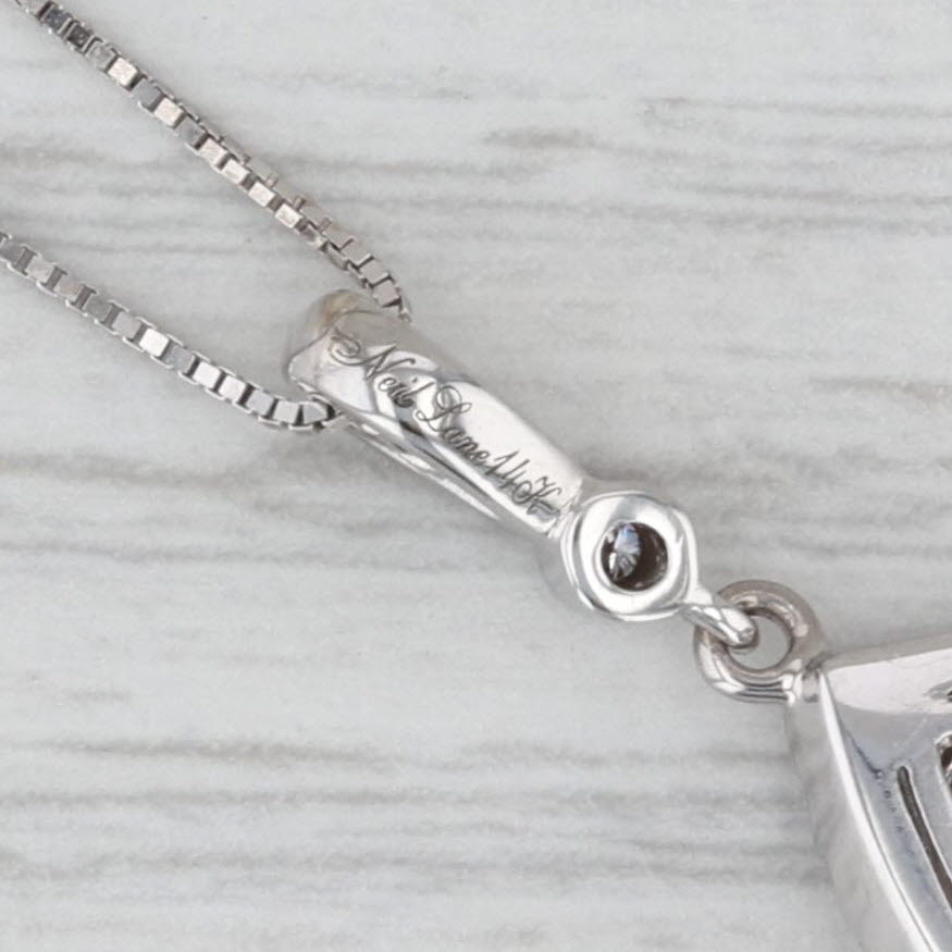 Neil Lane 0.59ctw Diamond Teardrop Pendant Necklace 14k White Gold Adjustable