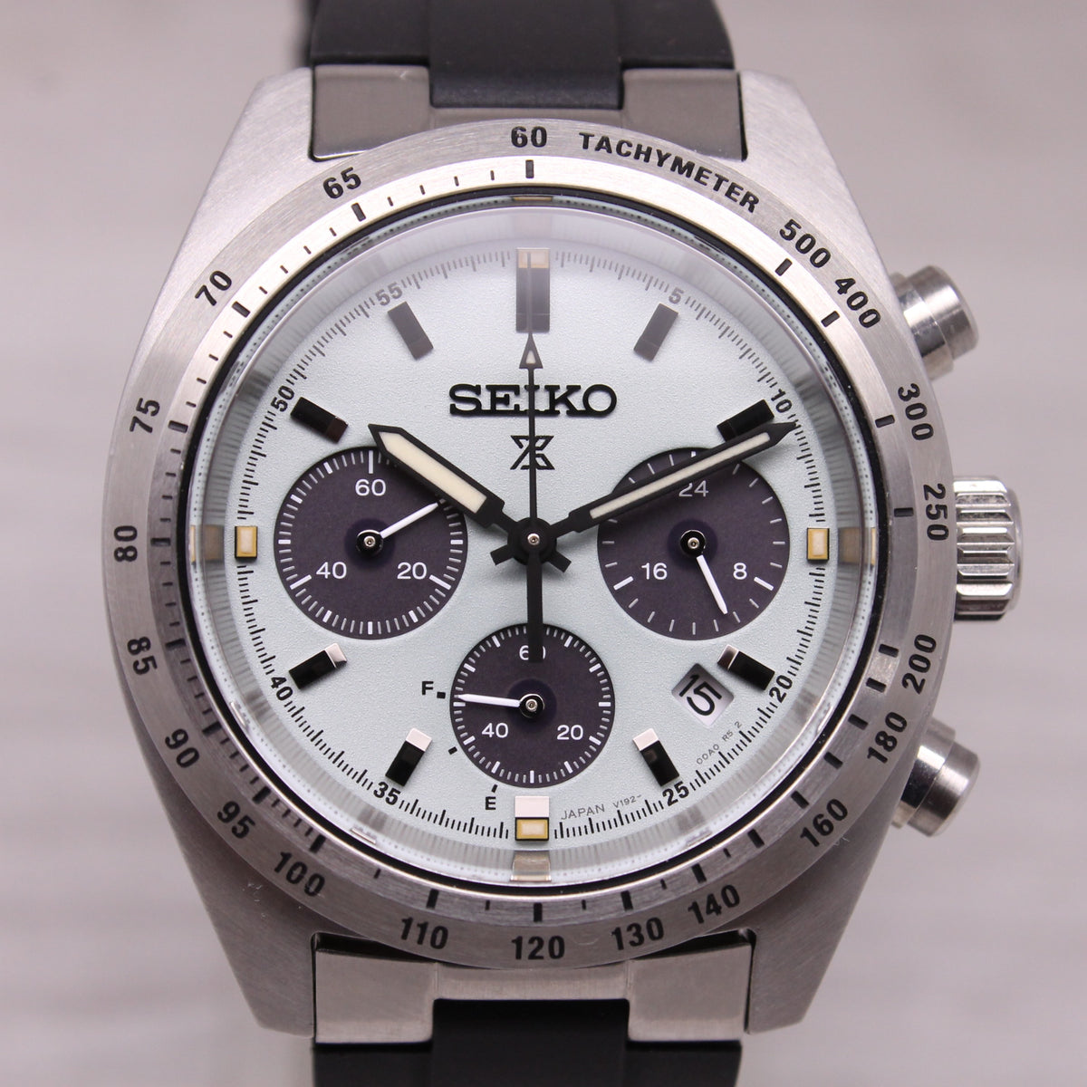 Seiko Prospex Solar Speedtimer Watch 39.5mm Steel Chronograph Date SSC965