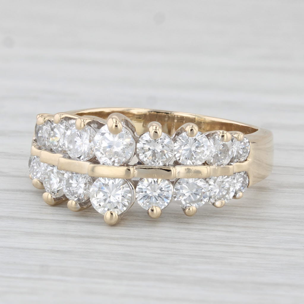 Light Gray 2ctw Diamond Tiered Ring 14k Yellow Gold Size 7.25 Wedding Anniversary