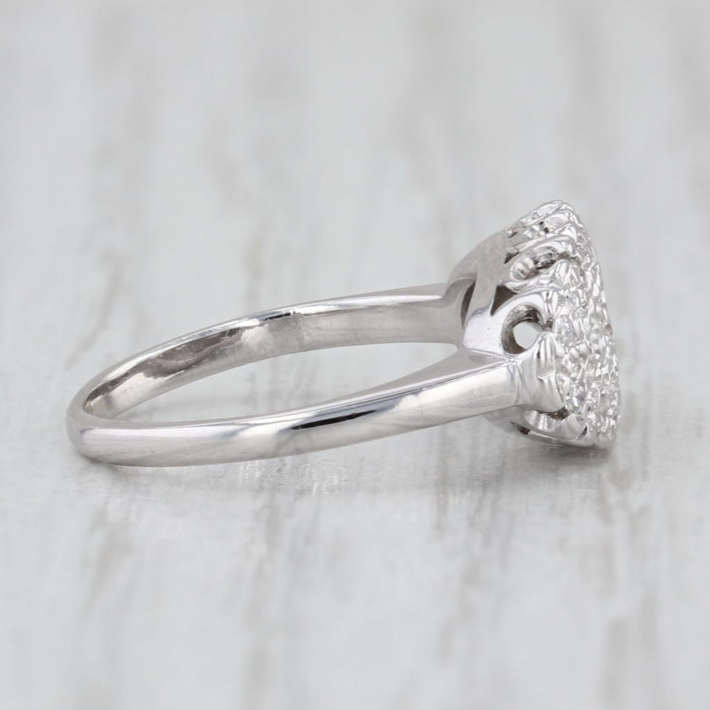 Vintage 0.23ctw Diamond Princess Ring 14k White Gold Size 4.25