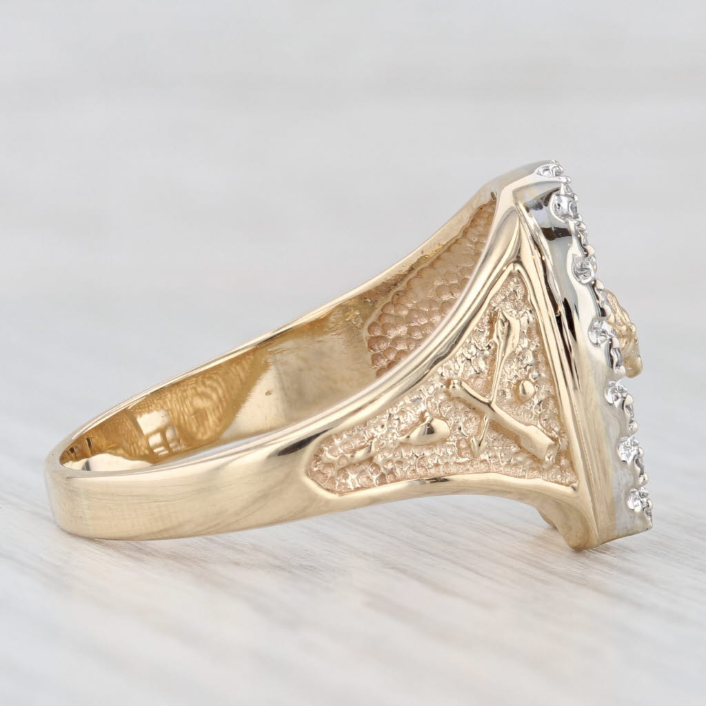 Light Gray 0.34ctw Diamond Horseshoe Horse Ring 14k Yellow Gold Size 13.5 Western