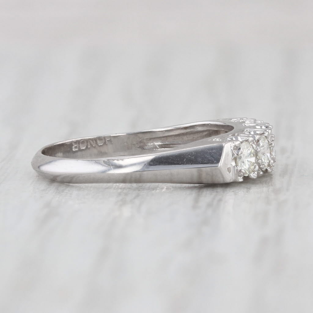 Vintage 0.39ctw Diamond Wedding Band 14k White Gold Size 5.75 Stackable Ring