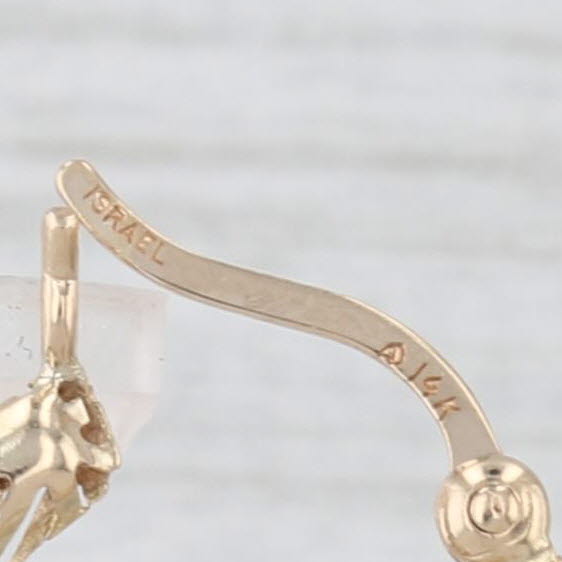Openwork Hoop Earrings 14k Yellow Gold Snap Top Round Hoops