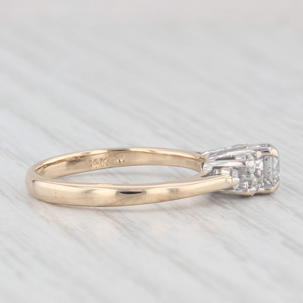Light Gray 0.45ctw Round Diamond Engagement Ring 14k Yellow Gold Size 5.75