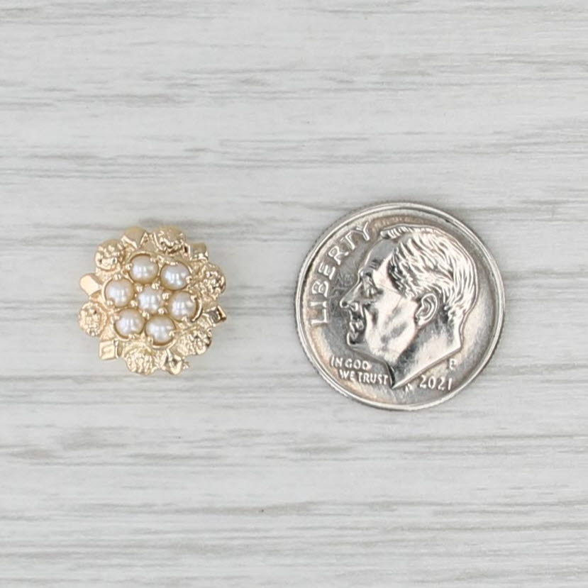 Cultured Pearl Slide Bracelet Charm 14k Gold Vintage Richard Klein
