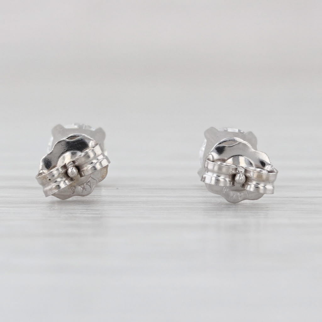 0.50ctw Diamond Stud Earrings 14k White Gold Round Solitaire Studs