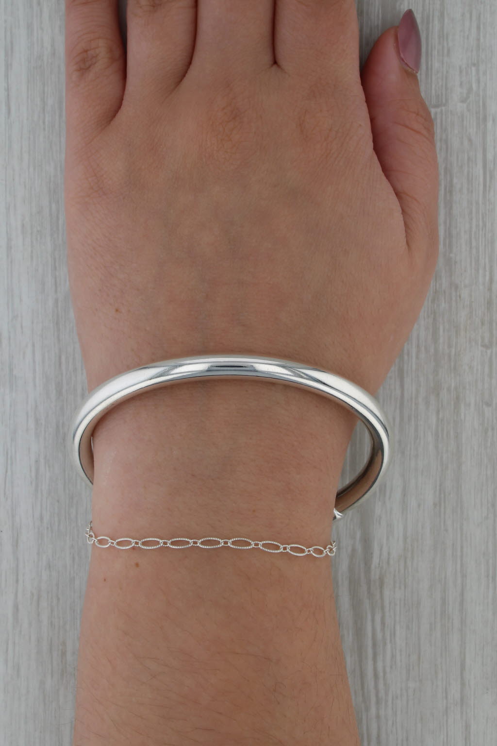 Silpada B2813 Work It Bangle Cuff Bracelet Sterling Silver Stackable 7.5"