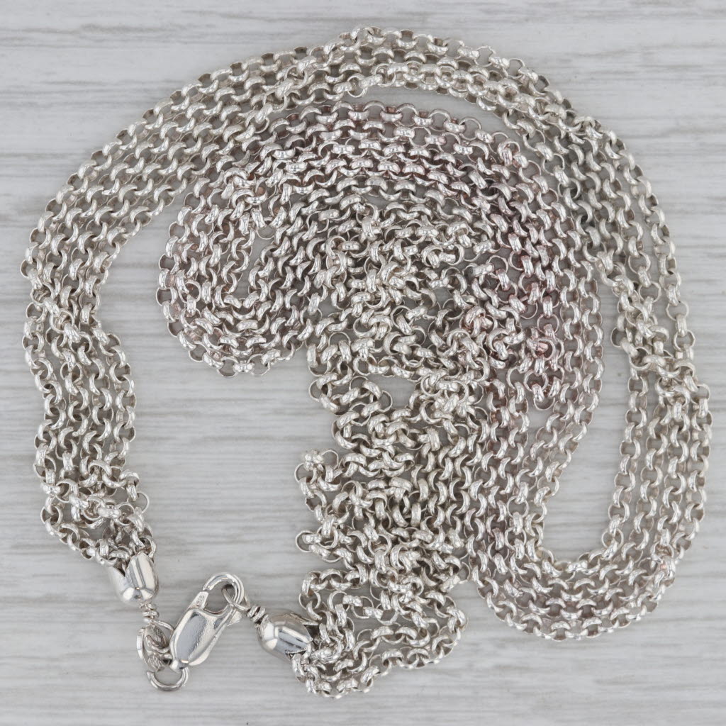 Gray Milor Italy 4 Chain Rolo Chain Necklace Sterling Silver 18"