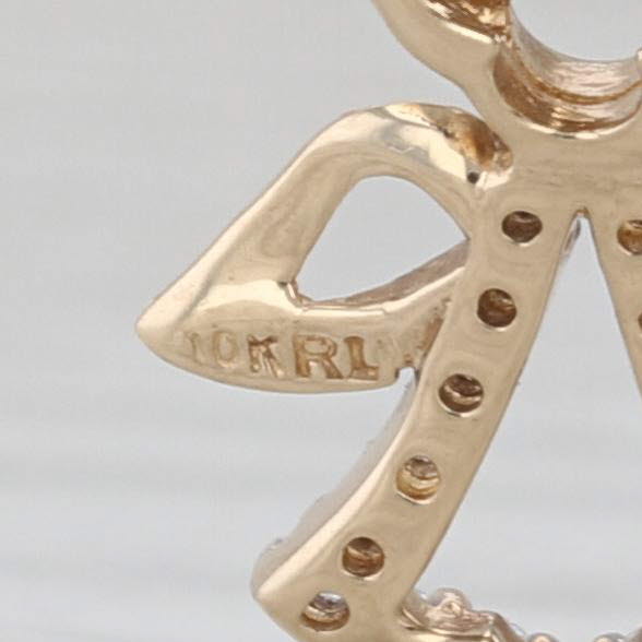 Cubic Zirconia Guardian Angel Pendant 10k Yellow Gold Small Drop