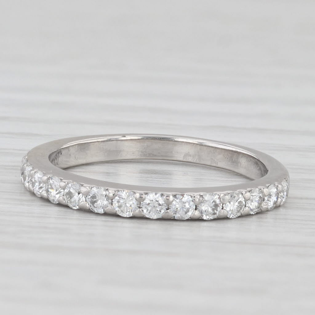 Light Gray 0.50ctw Diamond Wedding Band Platinum Size 6.5 Stackable Anniversary Ring