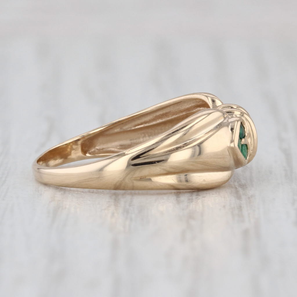 0.40ctw Sapphire Emerald Ring 14k Yellow Gold Size 7.75