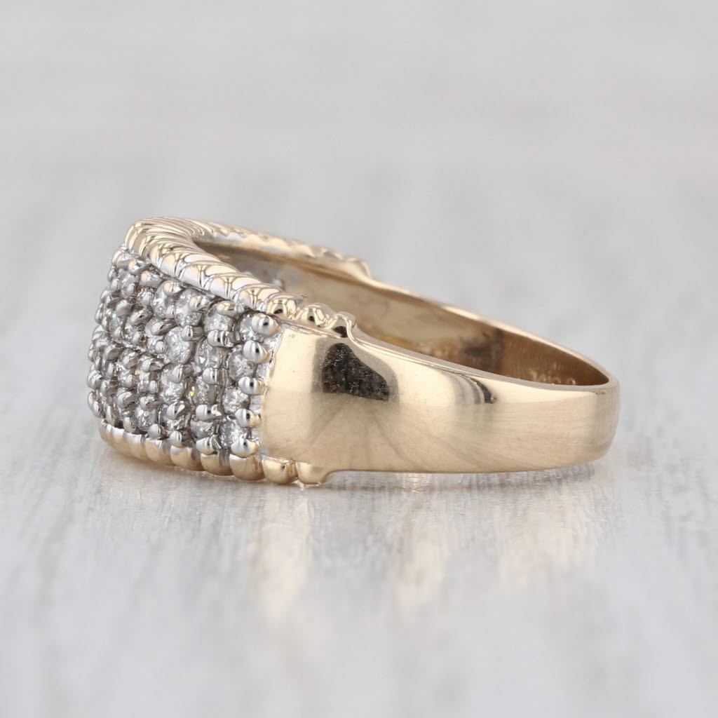 1ctw Pave Diamond Ring 14k Yellow Gold Size 8 Anniversary Band