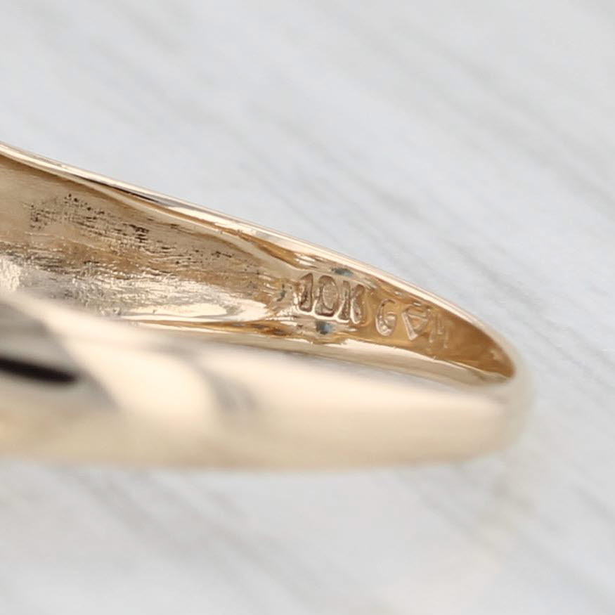 Light Gray 0.57ctw Marquise Blue Sapphire Diamond Ring 10k Yellow Gold Size 7.75 Bypass