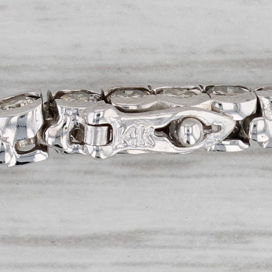 Gray 5ctw Champagne Diamond Tennis Bracelet 14k White Gold 7" 4.8mm