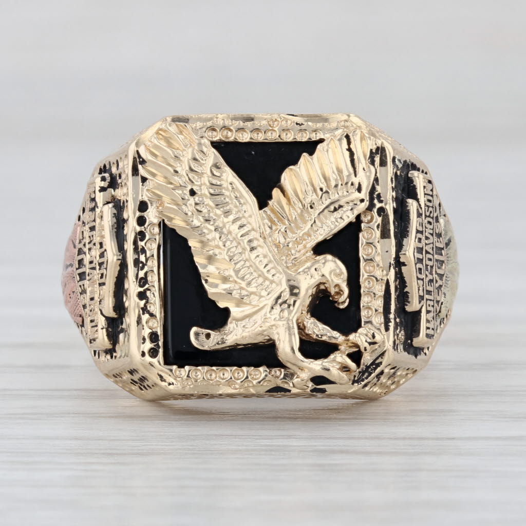 Harley Davidson Motorcycles Logo Eagle Ring 10k Gold Statement Size 12 Stamper