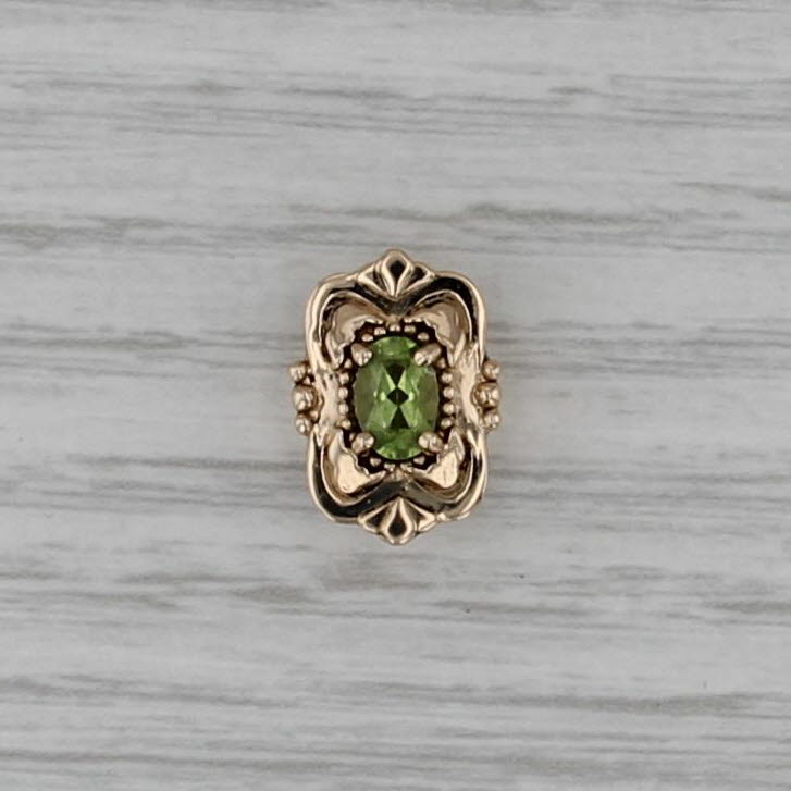 0.50ct Oval Peridot Solitaire Slide Bracelet Charm 14k Gold Richard Glatter