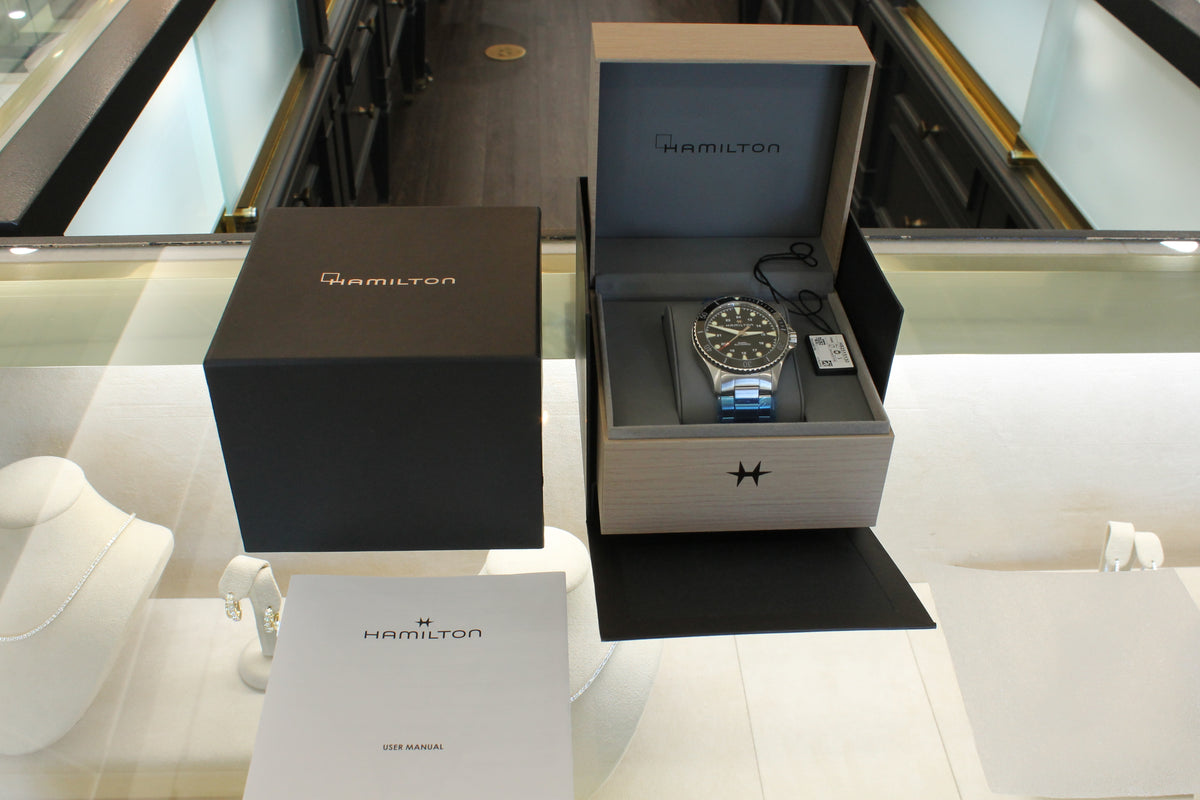 Hamilton Navy Scuba 43mm Steel Automatic Watch Black Dial Swiss H82515130 MINT