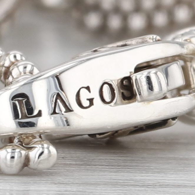 New Lagos Caviar Cable Chain Bracelet Sterling Silver w/ Pouch Card 7.75" 8.3mm