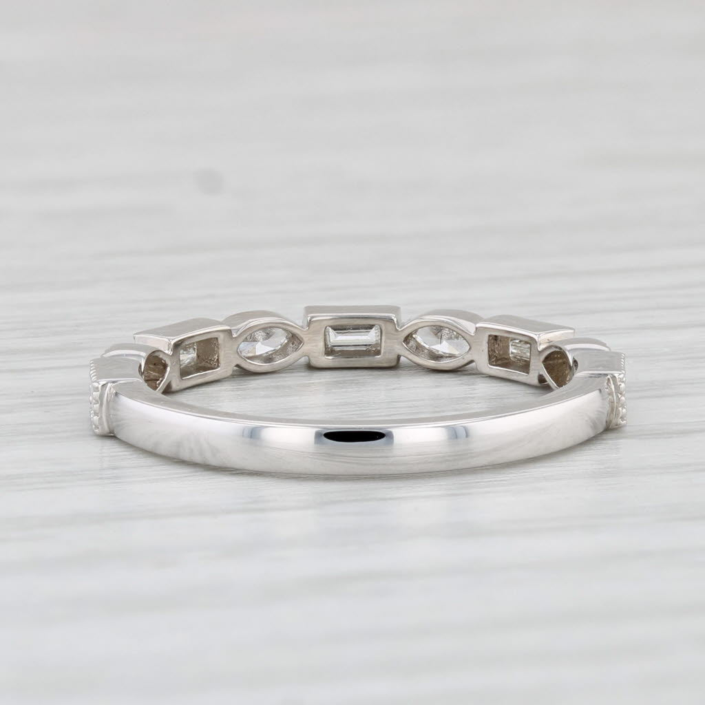 Light Gray New 0.37ctw Diamond Ring 14k White Gold Size 6.5 Stackable Wedding Band