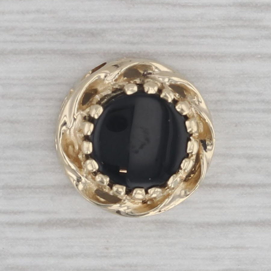 Gray Onyx Slide Bracelet Charm 10k Yellow Gold Vintage OMG