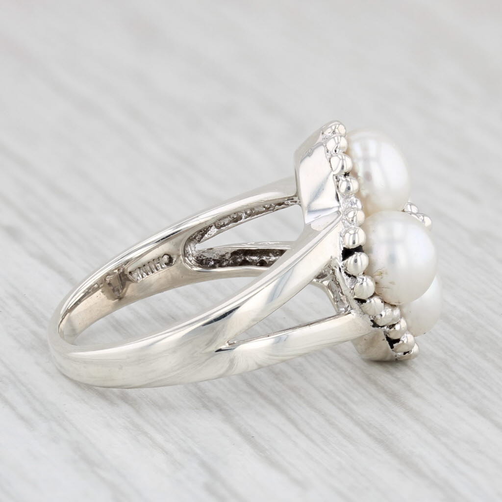 Light Gray Honora Cultured Pearl Cluster Ring Sterling Silver Size 6