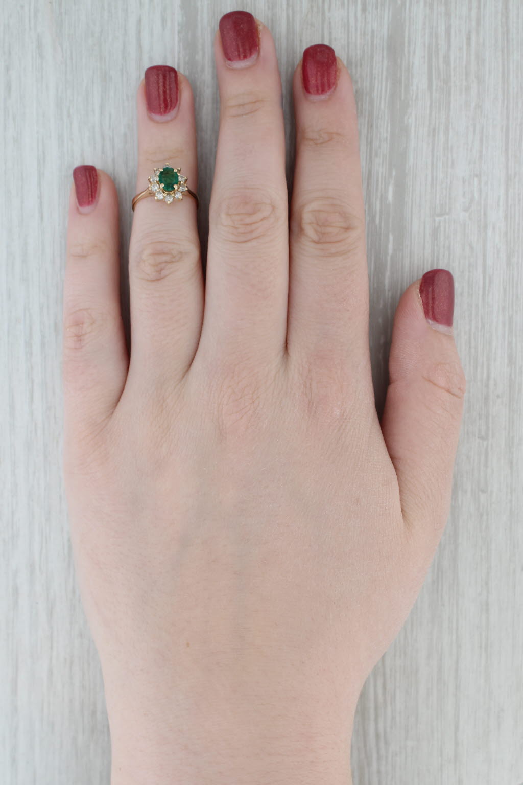 Gray 1.05ctw Emerald Diamond Ring 14k Yellow Gold Size 5.5