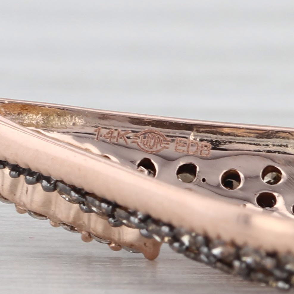 0.50ctw White Champagne Diamond Teardrop Pendant 14k Rose Gold