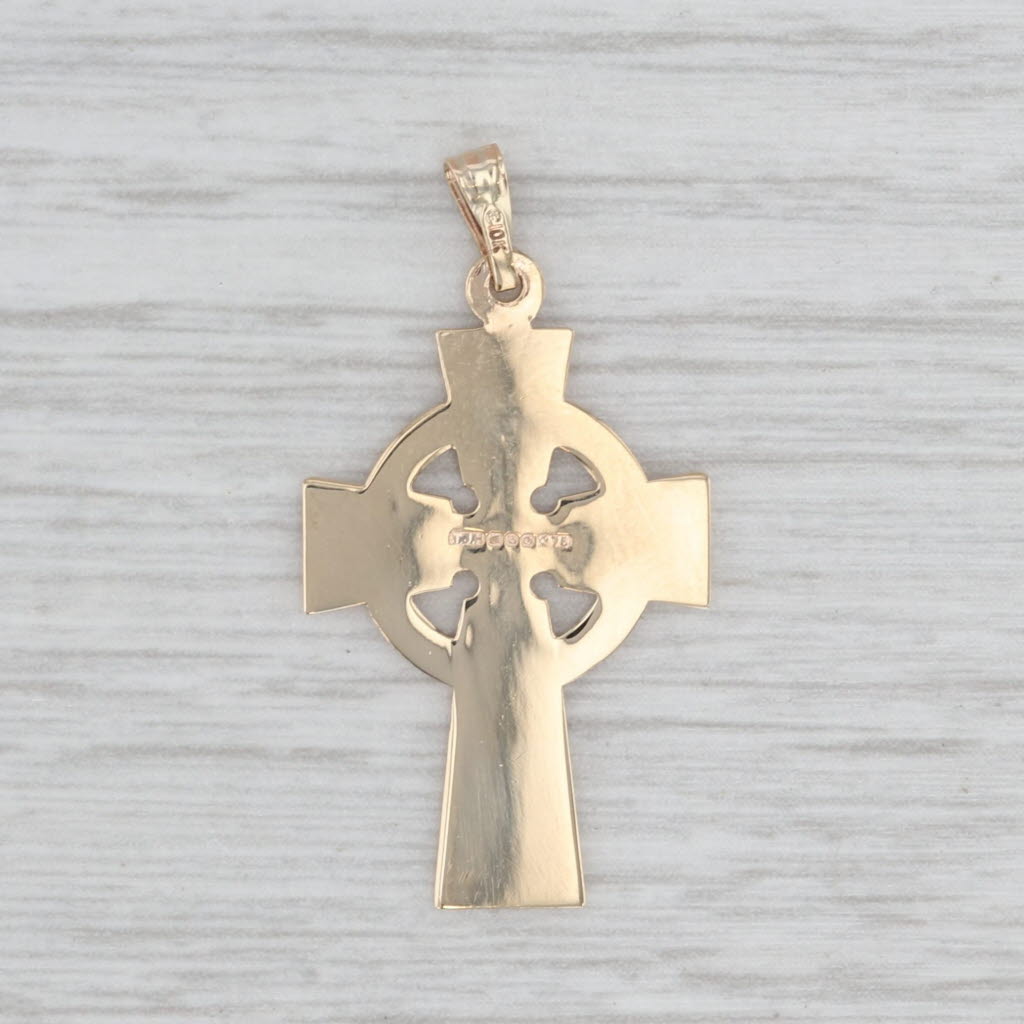 Celtic Knot Cross Pendant 9k 10k Yellow Gold Made in Ireland