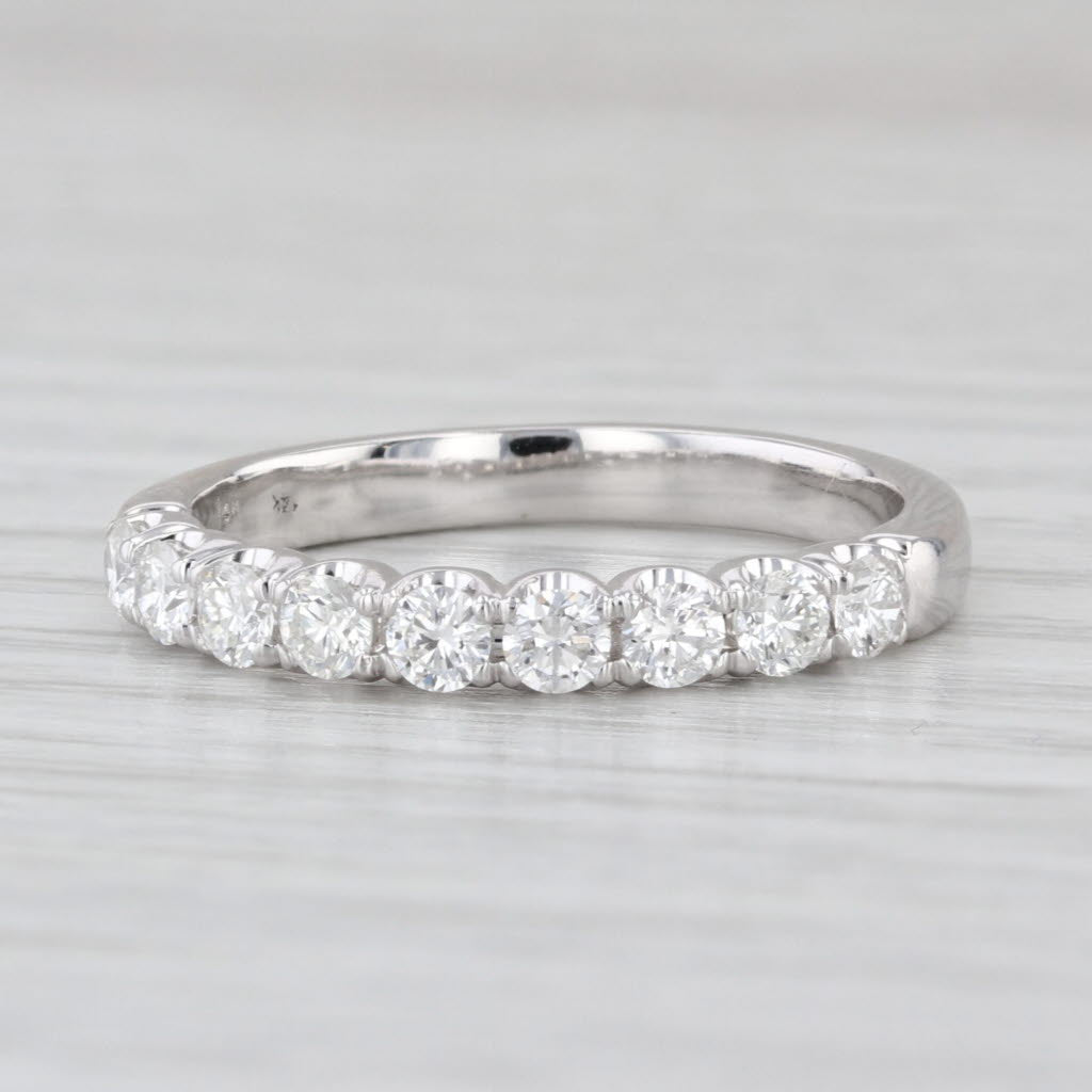 0.61ctw Diamond Wedding Anniversary Band 14k White Gold Stackable Sz 8-8.25 Ring