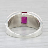 Lab Created Ruby Leaf Ring Sterling Silver 12k Rushmore Black Hills Sz 11.25