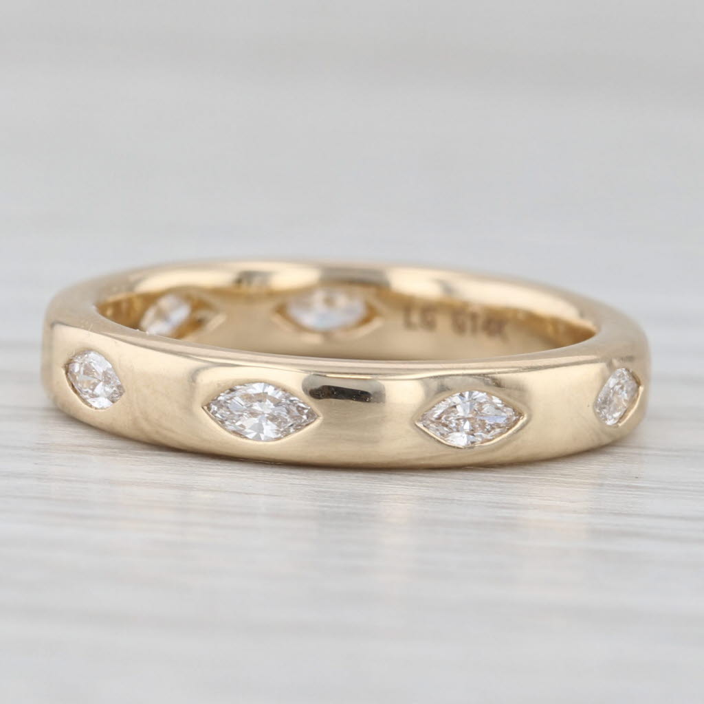 New 0.44ctw Lab Grown Diamond Wedding Band 14k Yellow Gold Stackable Ring Sz 6.5
