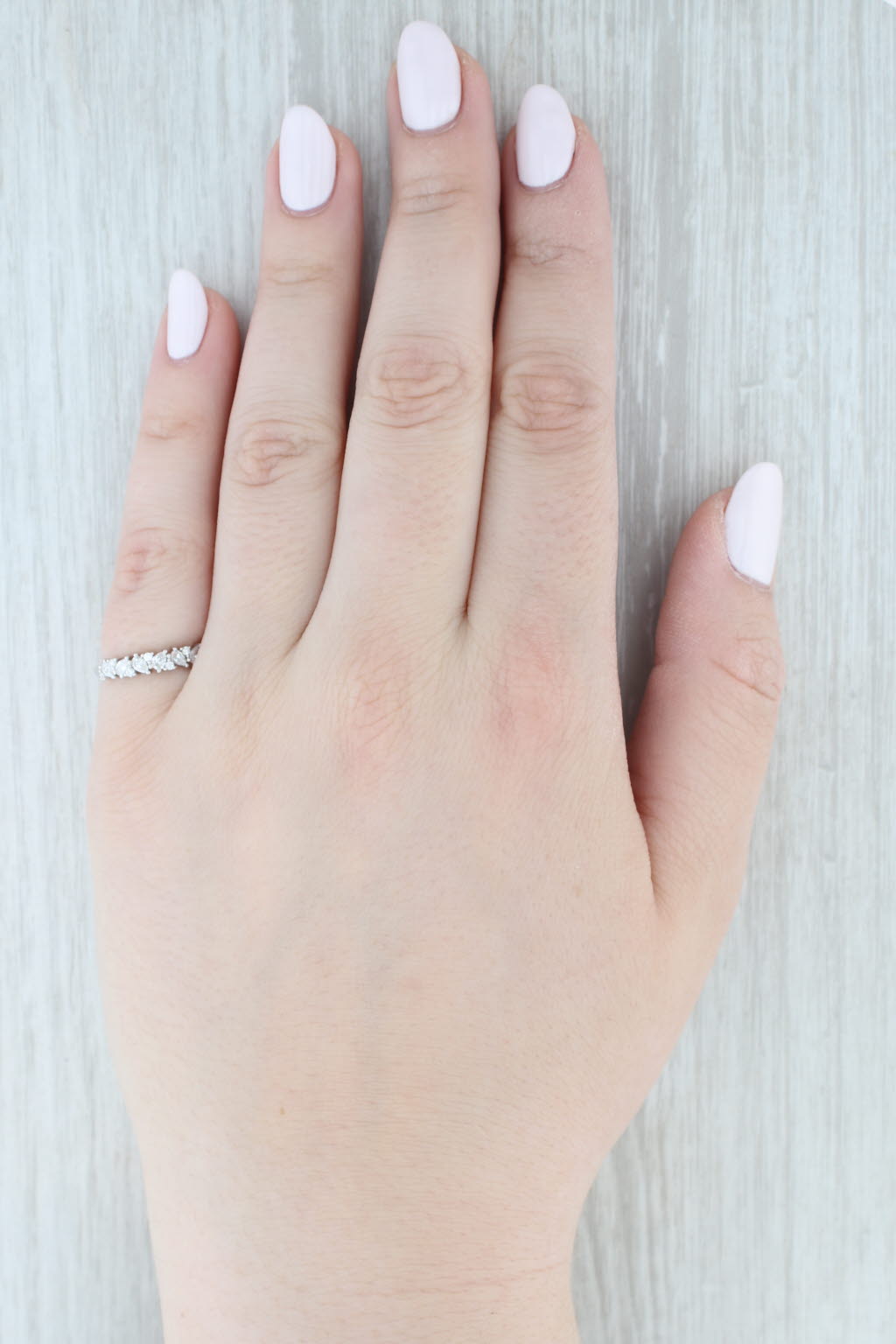 Light Gray New 0.43ctw Diamond Wedding Band 14k White Gold Stackable Anniversary Ring S 6.5