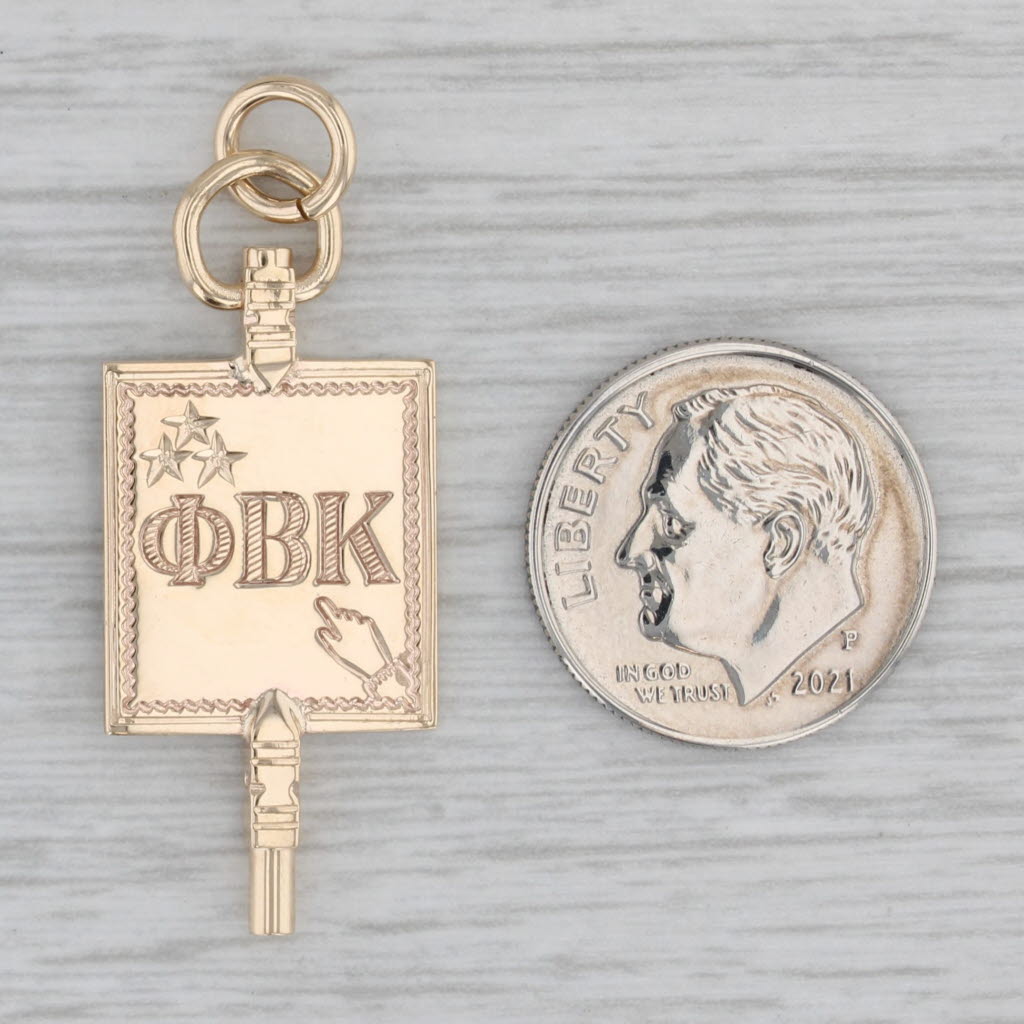 Gray Phi Beta Kappa Key Fob 10k Gold Vintage Honor Society Fraternity