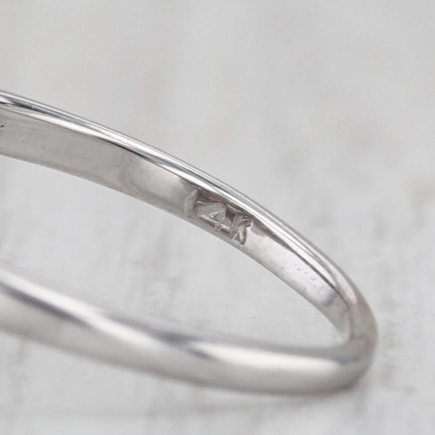 Vintage 0.62ctw Diamond Note Ring 14k White Gold Size 7