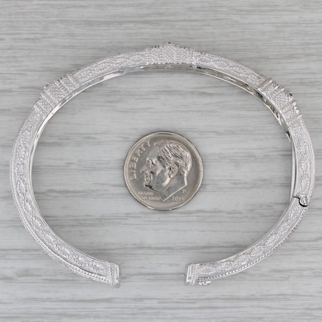 Dark Gray Judith Ripka 1ctw Diamond Cuff Bracelet 18k White Gold