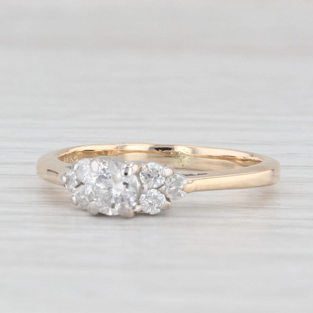 Light Gray 0.45ctw Round Diamond Engagement Ring 14k Yellow Gold Size 5.75