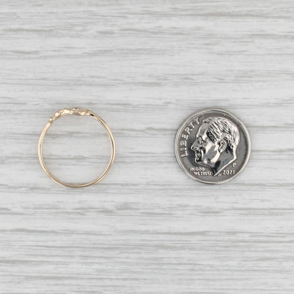 Diamond Accented Open Heart Ring 14k Yellow Gold Size 6