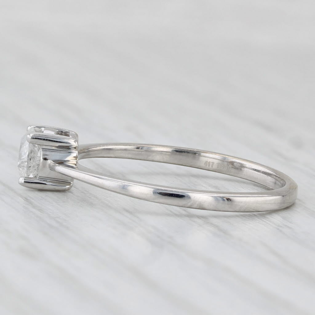 Light Gray 0.45ct Round Brilliant Solitaire Engagement Ring 10k White Gold Size 8