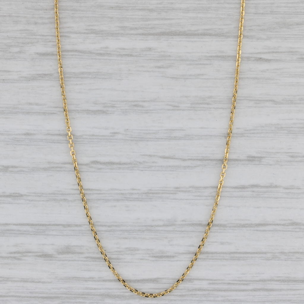 Gray New Cable Chain Necklace 10k Yellow Gold 18" 1.1mm