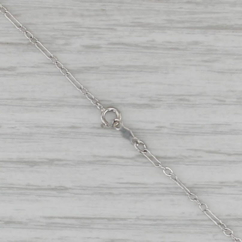 Figaro Cable Chain Necklace 14k White Gold 15" 1.6mm