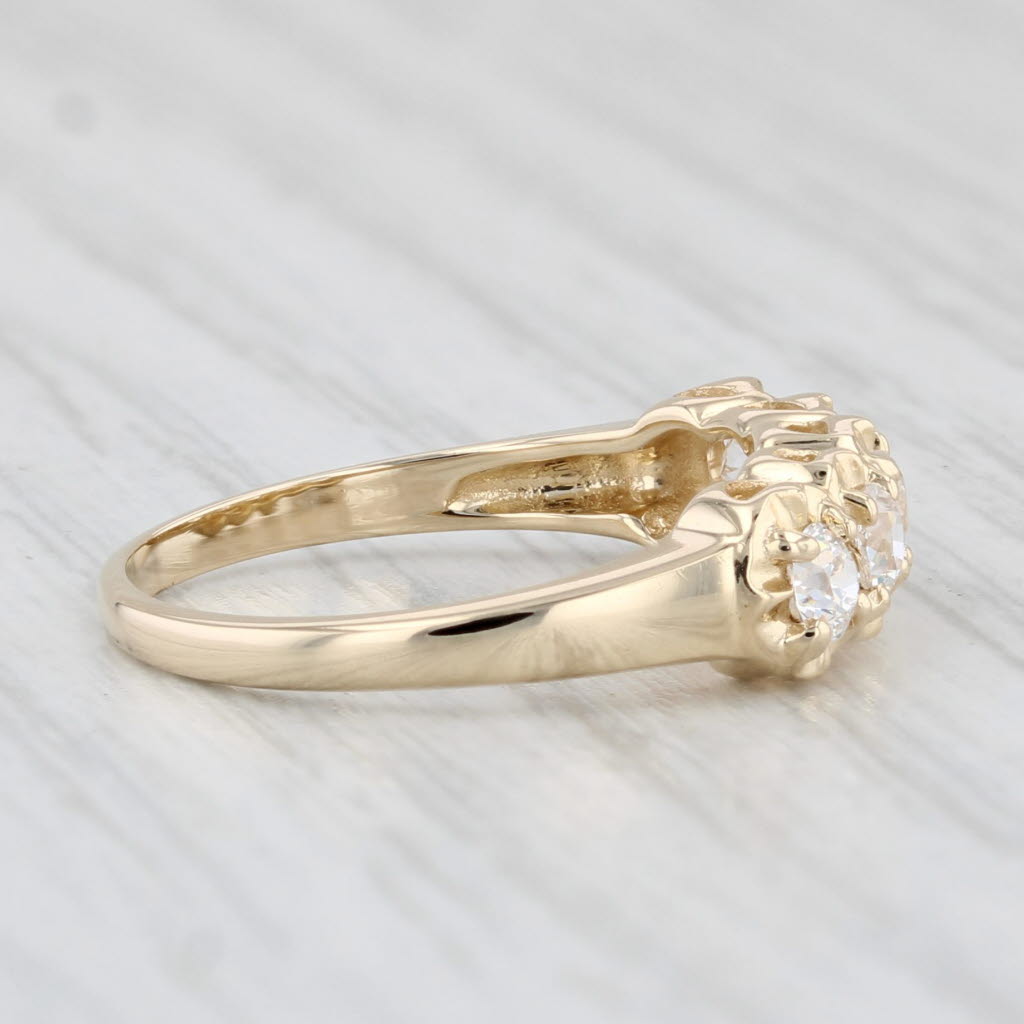 Light Gray 0.35ctw Cubic Zirconia Ring 14k Yellow Gold Size 4 Wedding Anniversary Band
