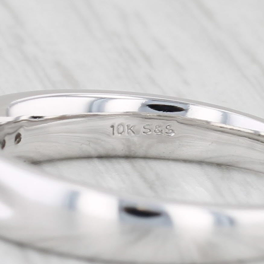 Light Gray 0.18ctw Round Diamond Engagement Ring 10k White Gold Size 7