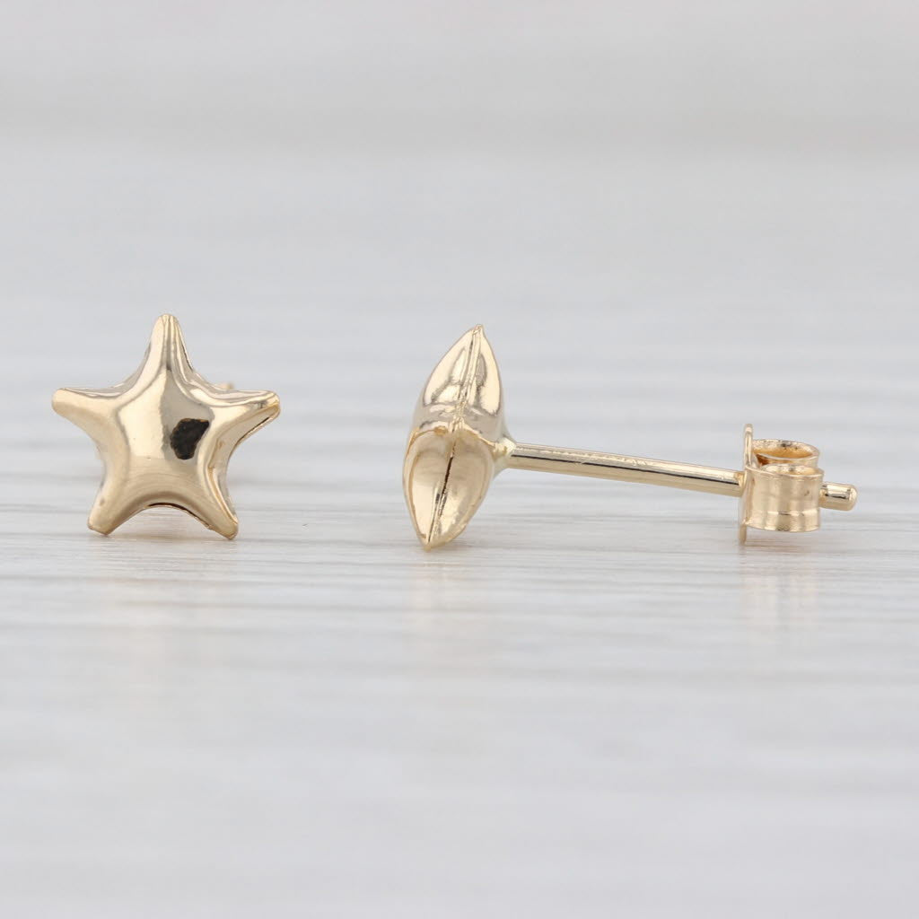 Gold Star Stud Earrings 18k Yellow Gold Small Studs