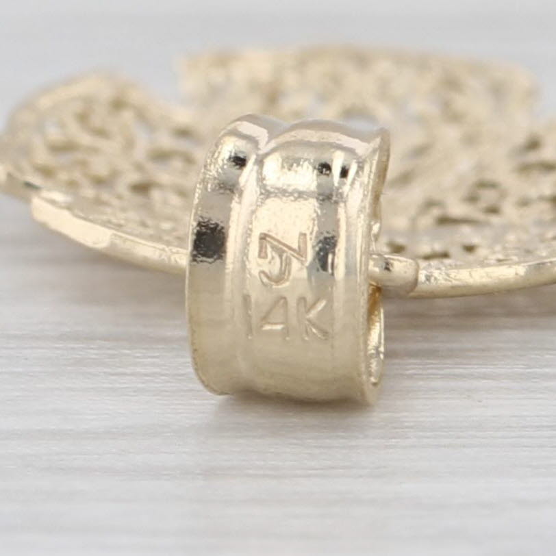 Small Sand Dollar Pendant 14k Yellow Gold Charm Nautical Bead Themed Jewelry