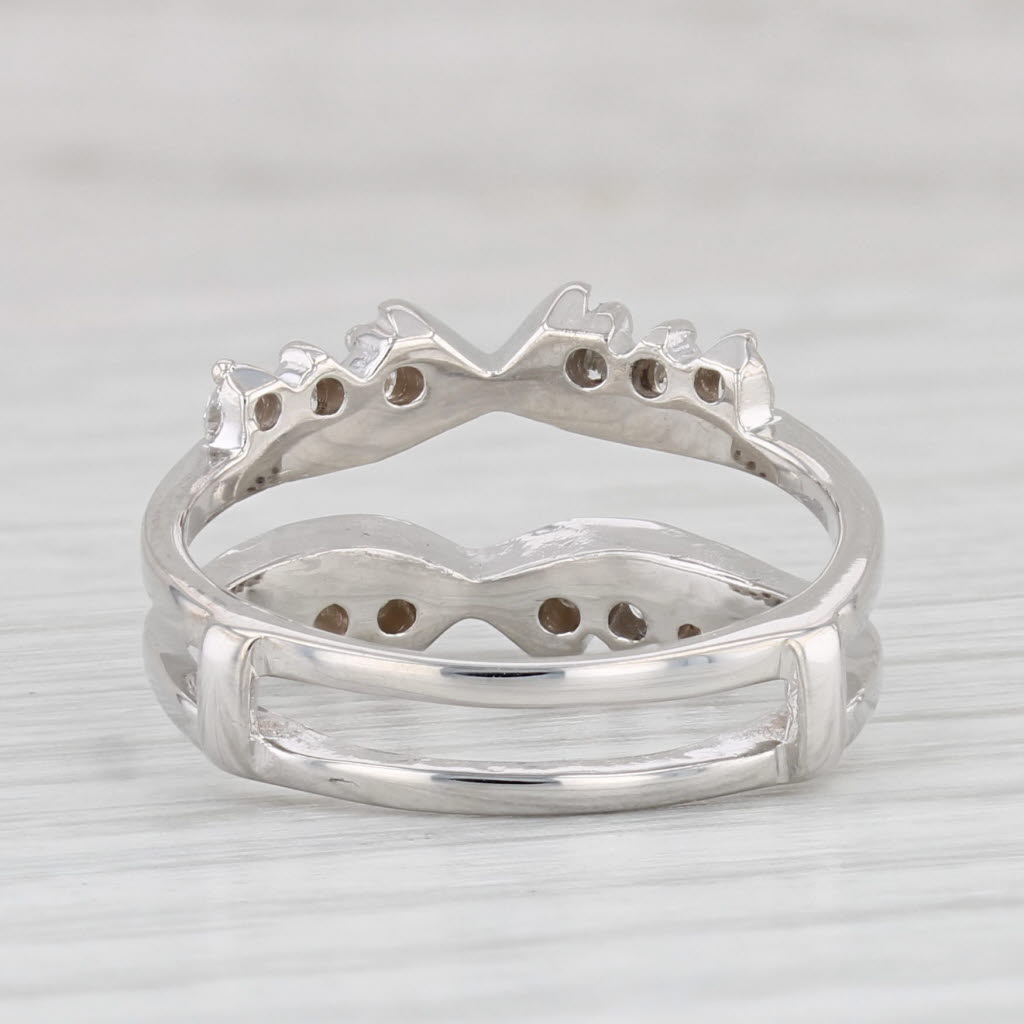 Light Gray 0.36ctw Diamond Ring Jacket Enhancer 14k White Gold Size 7.25 Wedding Band