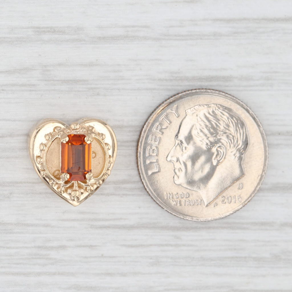 Light Gray Vintage 0.52ct Citrine Slide Bracelet Charm 14k Yellow Gold