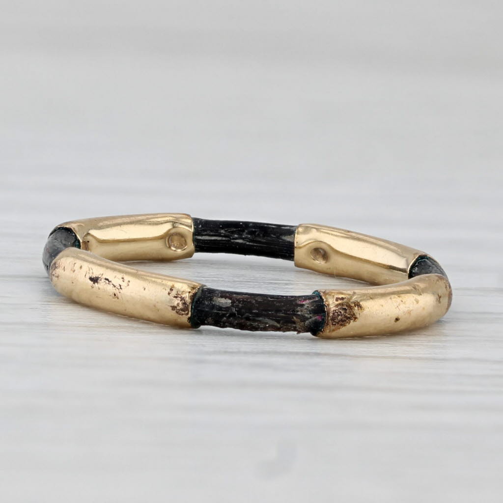 Light Gray Antique Hair Ring 10k Yellow Gold Size 5 Band Stackable
