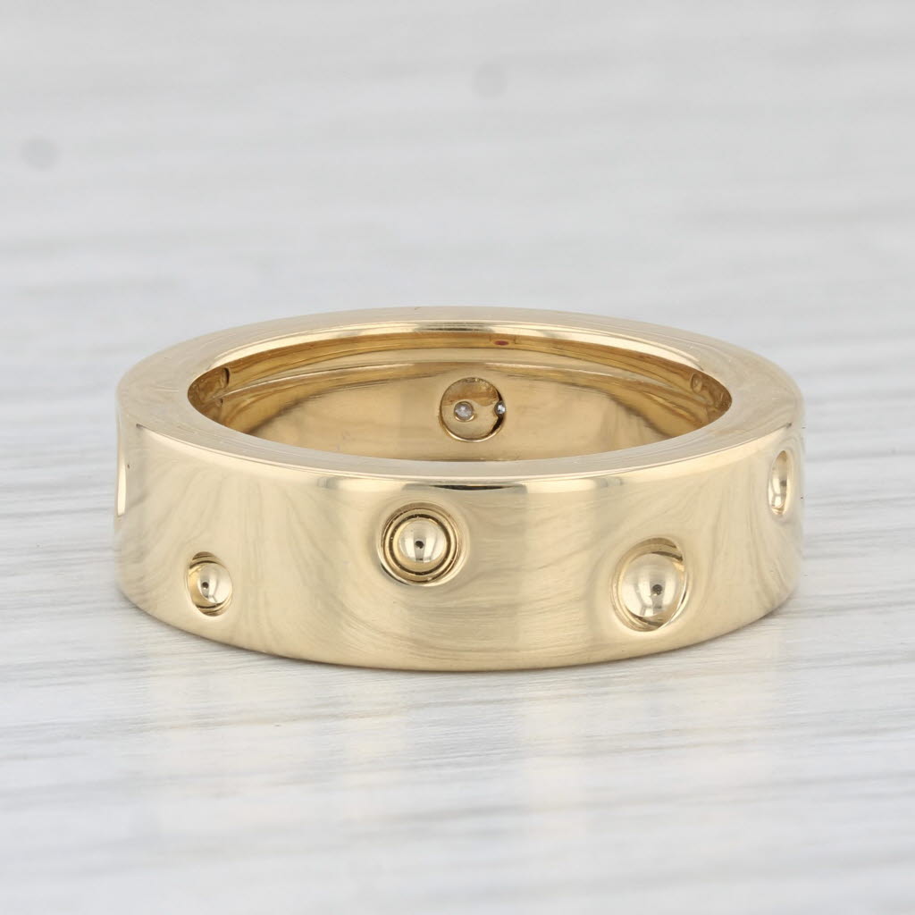 Light Gray Roberto Coin Pois Moi Luna Diamond Ring 18k Yellow Gold Size 6.5 Dots Band