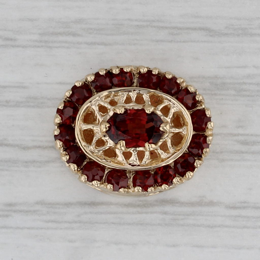 Gray 1.44ctw Garnet Slide Bracelet Charm 14k Yellow Gold Richard Klein Vintage